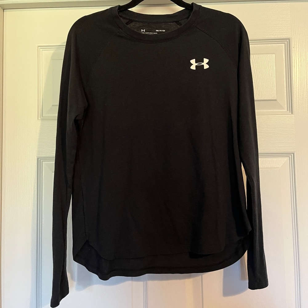 Under Armour Black Long Sleeve Workout Athletic T-Shirt Womens Small